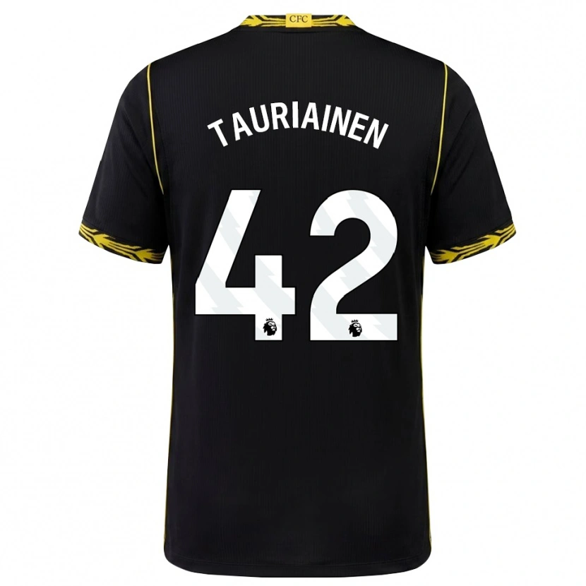 Danxen Barn Jimi Tauriainen #42 Svart Gul Bortetrøye Drakt Trøye 2026/27 Skjorter T-Skjorte