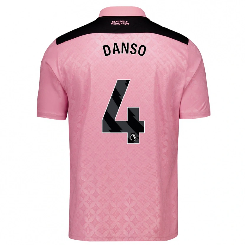 Danxen Barn Kevin Danso #4 Lys Rosa Svart Bortetrøye Drakt Trøye 2026/27 Skjorter T-Skjorte