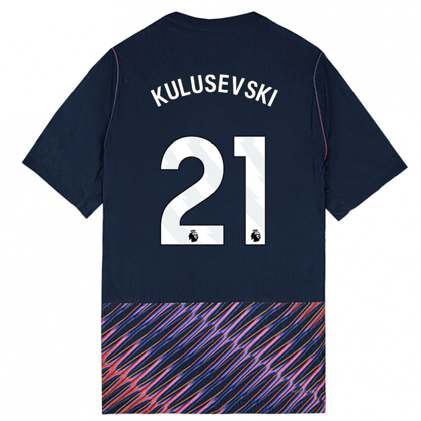 Danxen Barn Dejan Kulusevski #21 Kongeblå Hvit Bortetrøye Drakt Trøye 2026/27 Skjorter T-Skjorte