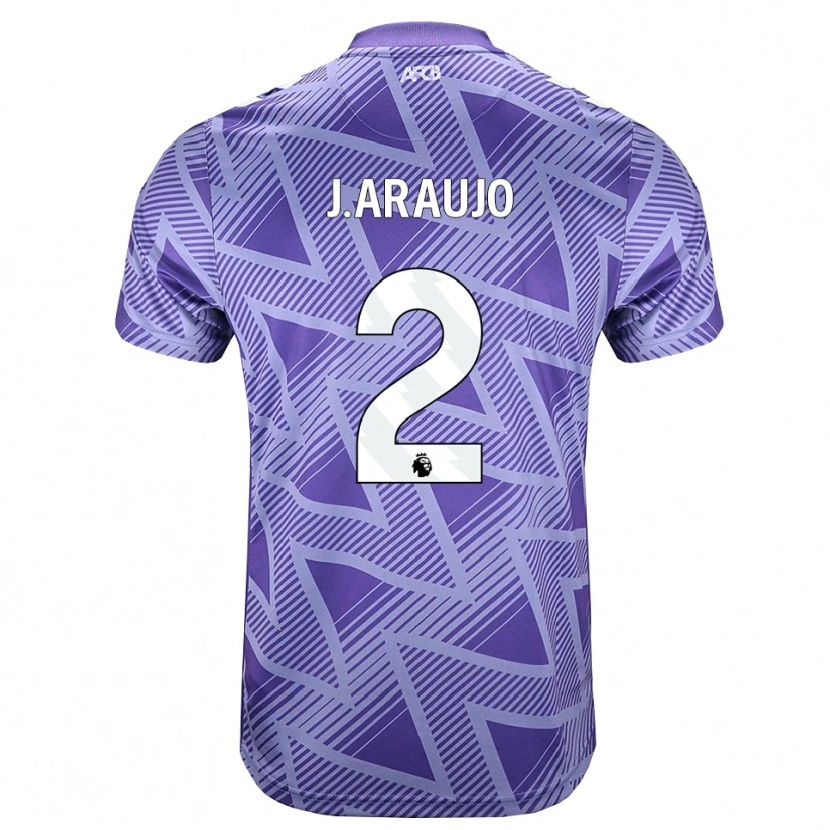 Danxen Barn Julián Araujo #2 Blek Fiolettrød Hvit Bortetrøye Drakt Trøye 2026/27 Skjorter T-Skjorte