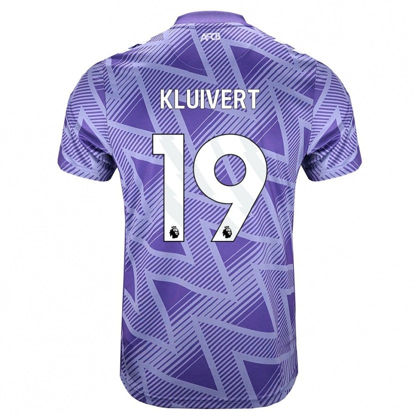 Danxen Barn Justin Kluivert #19 Blek Fiolettrød Hvit Bortetrøye Drakt Trøye 2026/27 Skjorter T-Skjorte