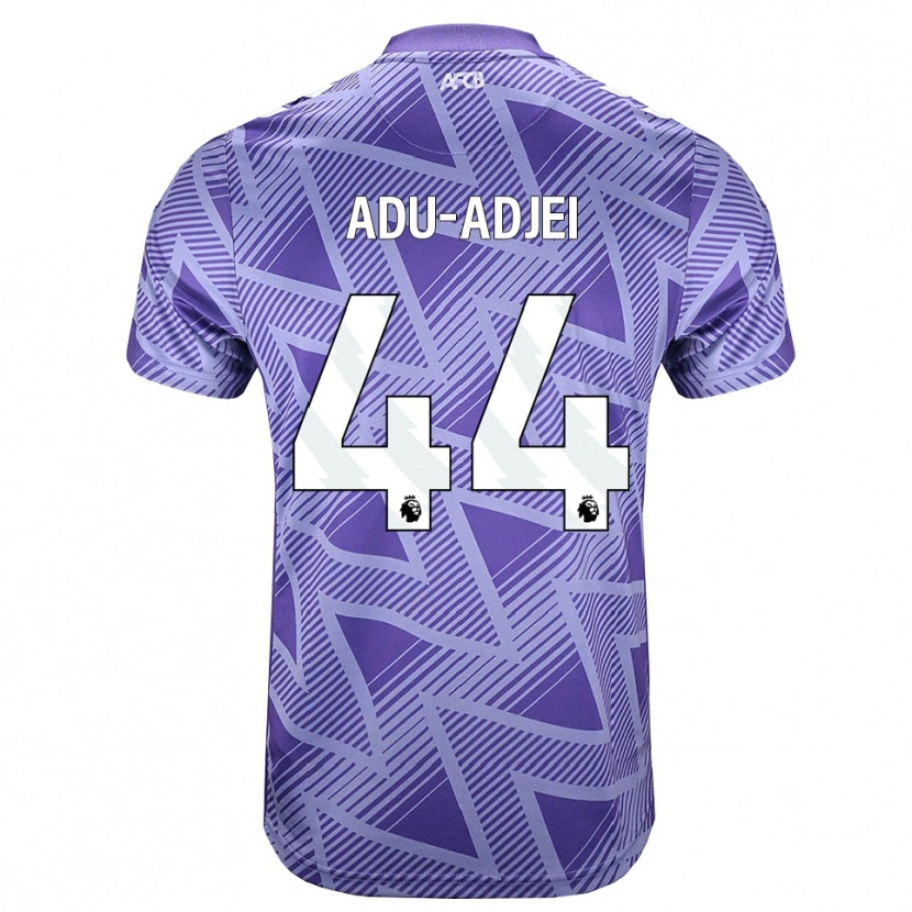 Danxen Barn Daniel Adu-Adjei #44 Blek Fiolettrød Hvit Bortetrøye Drakt Trøye 2026/27 Skjorter T-Skjorte