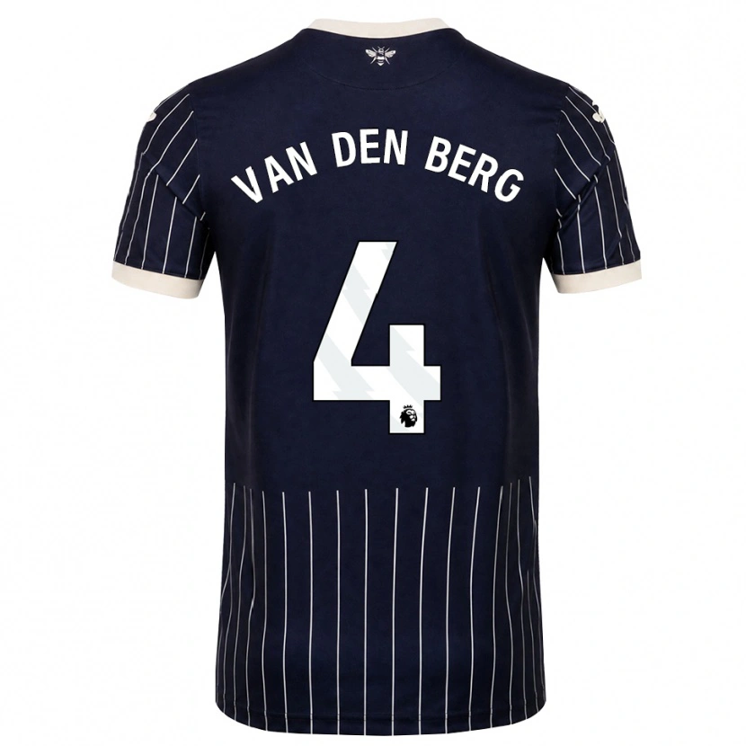 Danxen Barn Sepp Van Den Berg #4 Svart Hvit Bortetrøye Drakt Trøye 2026/27 Skjorter T-Skjorte