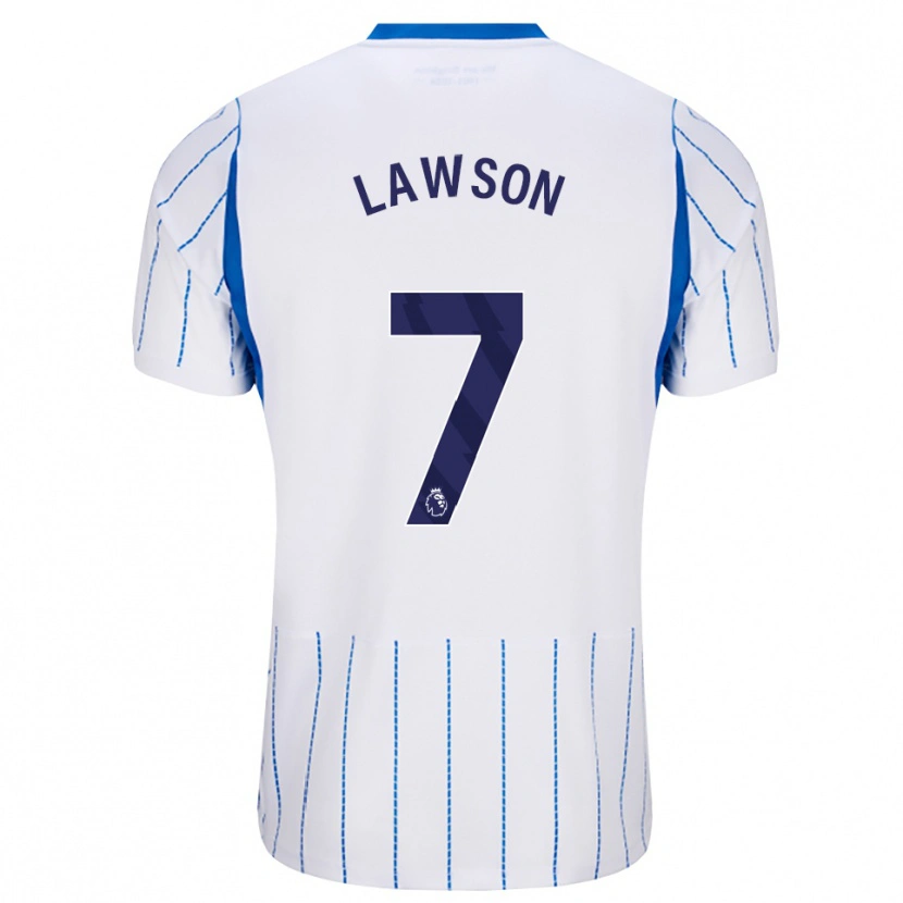 Danxen Barn Zebedee Lawson #7 Blå Dodger Hvit Bortetrøye Drakt Trøye 2026/27 Skjorter T-Skjorte