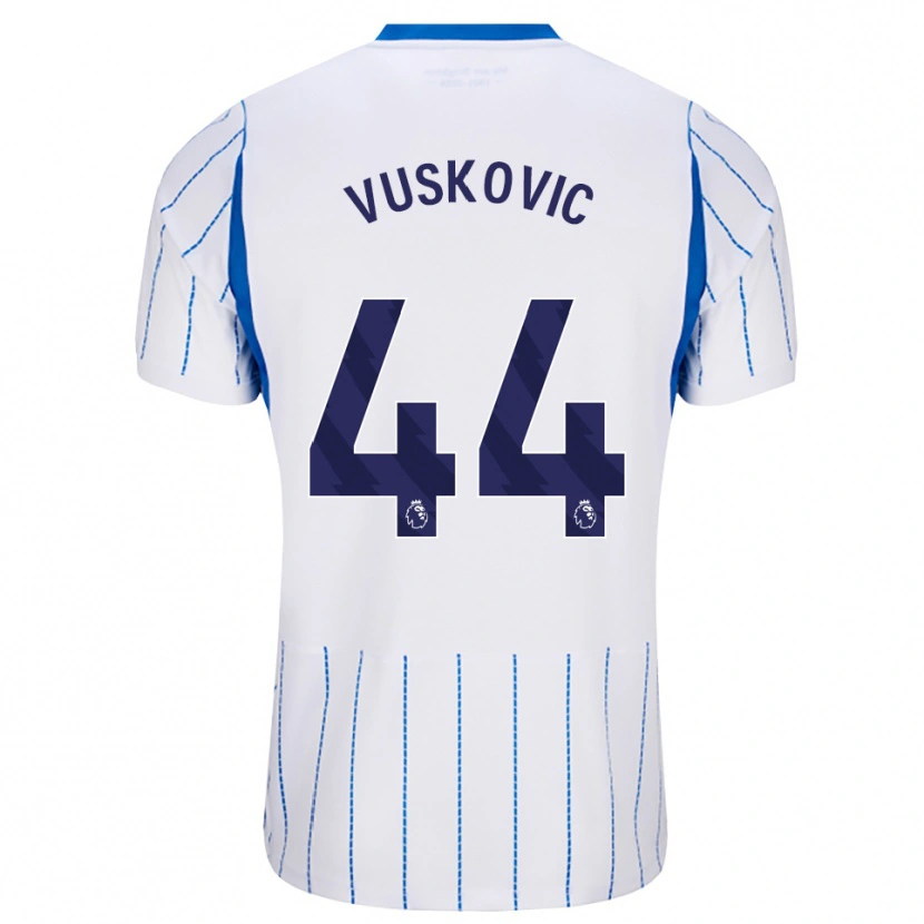 Danxen Barn Luka Vuskovic #44 Blå Dodger Hvit Bortetrøye Drakt Trøye 2026/27 Skjorter T-Skjorte