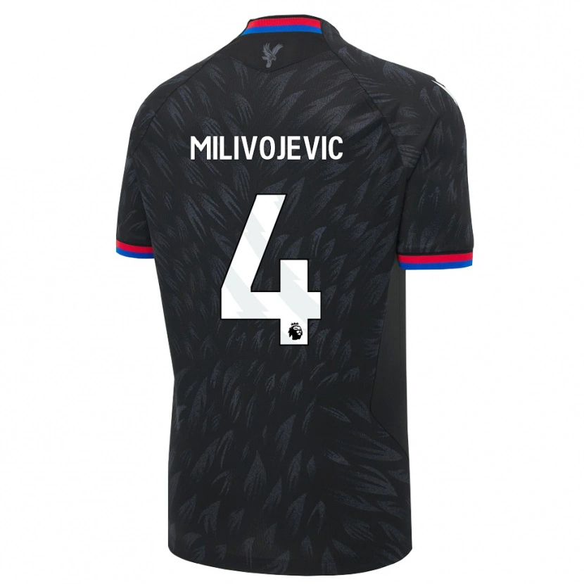 Danxen Barn Luka Milivojevic #4 Svart Blå Rød Bortetrøye Drakt Trøye 2026/27 Skjorter T-Skjorte