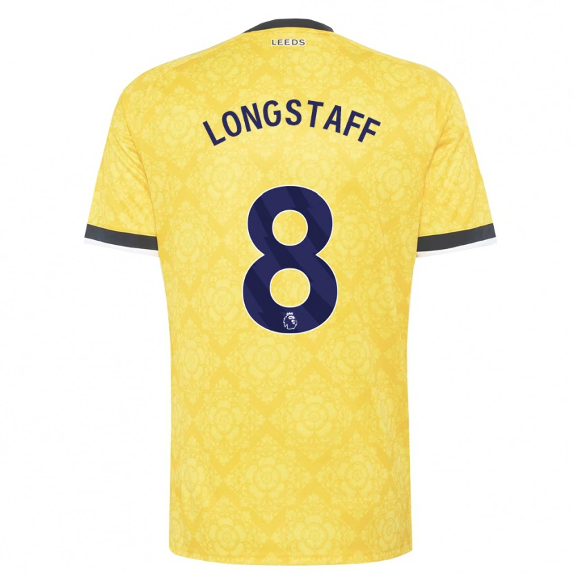 Danxen Barn Sean Longstaff #8 Gul Hvit Svart Bortetrøye Drakt Trøye 2026/27 Skjorter T-Skjorte
