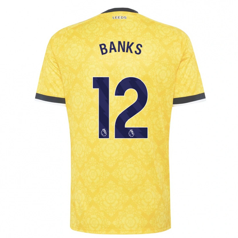 Danxen Barn George Banks #12 Gul Hvit Svart Bortetrøye Drakt Trøye 2026/27 Skjorter T-Skjorte