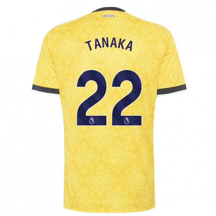 Danxen Barn Ao Tanaka #22 Gul Hvit Svart Bortetrøye Drakt Trøye 2026/27 Skjorter T-Skjorte