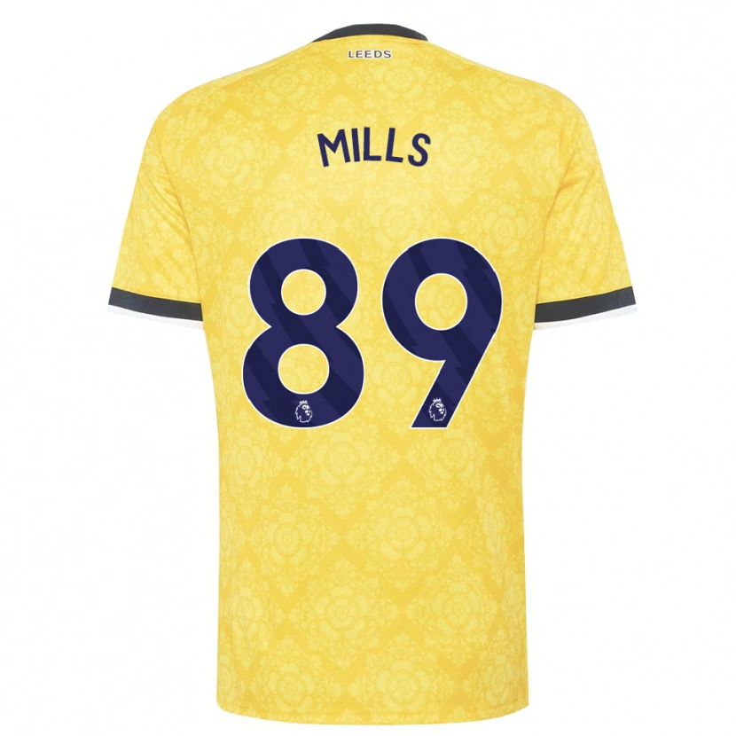 Danxen Barn Callum Mills #89 Gul Hvit Svart Bortetrøye Drakt Trøye 2026/27 Skjorter T-Skjorte