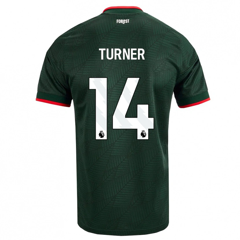 Danxen Barn Luca Turner #14 Mørk Grønn Rød Bortetrøye Drakt Trøye 2026/27 Skjorter T-Skjorte