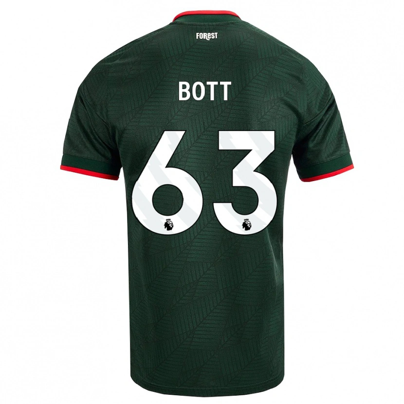 Danxen Barn Aaron Bott #63 Mørk Grønn Rød Bortetrøye Drakt Trøye 2026/27 Skjorter T-Skjorte