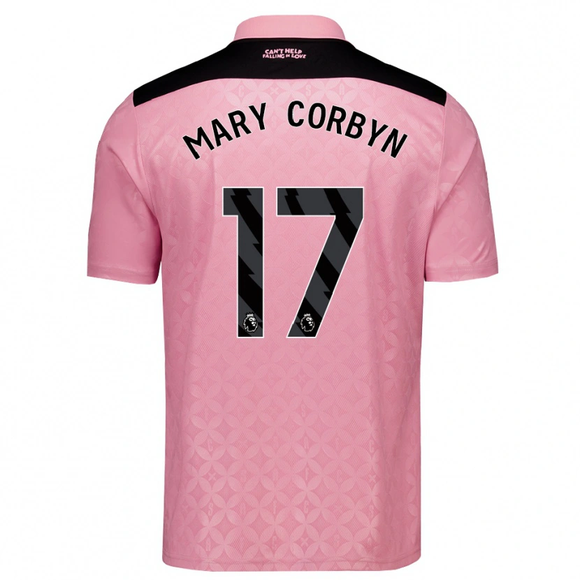 Danxen Barn Mary Corbyn #17 Lys Rosa Svart Bortetrøye Drakt Trøye 2026/27 Skjorter T-Skjorte