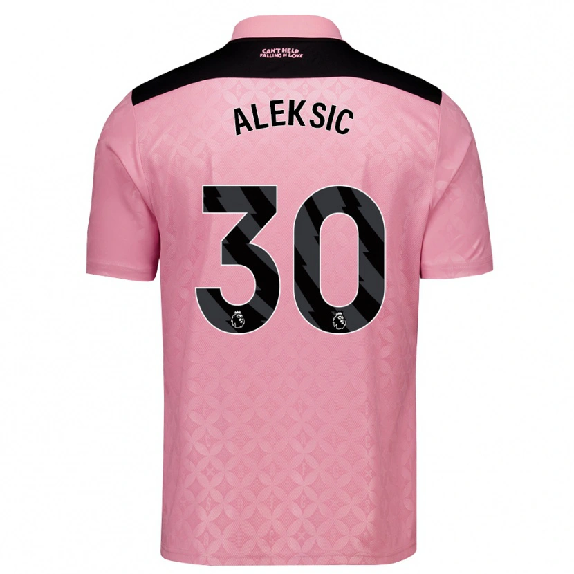 Danxen Barn Milan Aleksic #30 Lys Rosa Svart Bortetrøye Drakt Trøye 2026/27 Skjorter T-Skjorte
