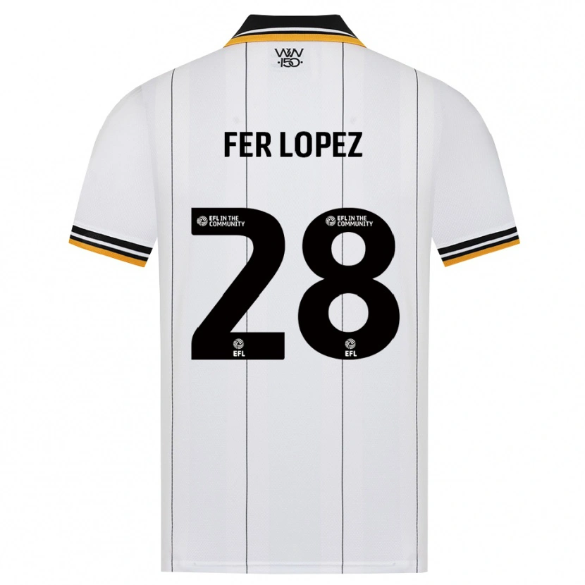 Danxen Barn Fer López #28 Oransje Hvit Svart Bortetrøye Drakt Trøye 2026/27 Skjorter T-Skjorte