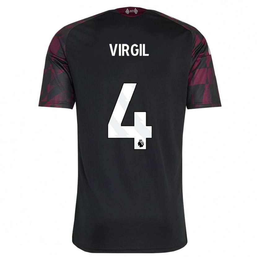 Danxen Barn Virgil Van Dijk #4 Svart Hvit Lilla Tredje Sett Drakt Trøye 2026/27 Skjorter T-Skjorte
