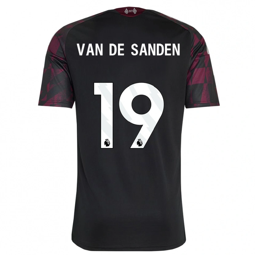 Danxen Barn Shanice Van De Sanden #19 Svart Hvit Lilla Tredje Sett Drakt Trøye 2026/27 Skjorter T-Skjorte