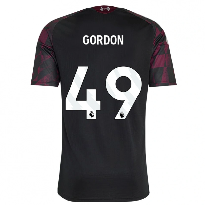 Danxen Barn Kaide Gordon #49 Svart Hvit Lilla Tredje Sett Drakt Trøye 2026/27 Skjorter T-Skjorte