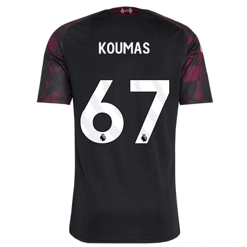 Danxen Barn Lewis Koumas #67 Svart Hvit Lilla Tredje Sett Drakt Trøye 2026/27 Skjorter T-Skjorte