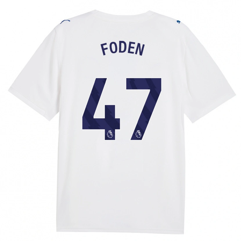 Danxen Barn Phil Foden #47 Marineblå Hvit Tredje Sett Drakt Trøye 2026/27 Skjorter T-Skjorte