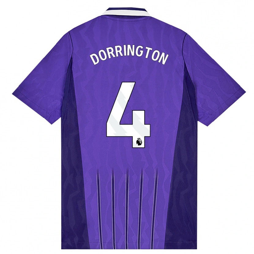 Danxen Barn Alfie Dorrington #4 Lilla Hvit Tredje Sett Drakt Trøye 2026/27 Skjorter T-Skjorte