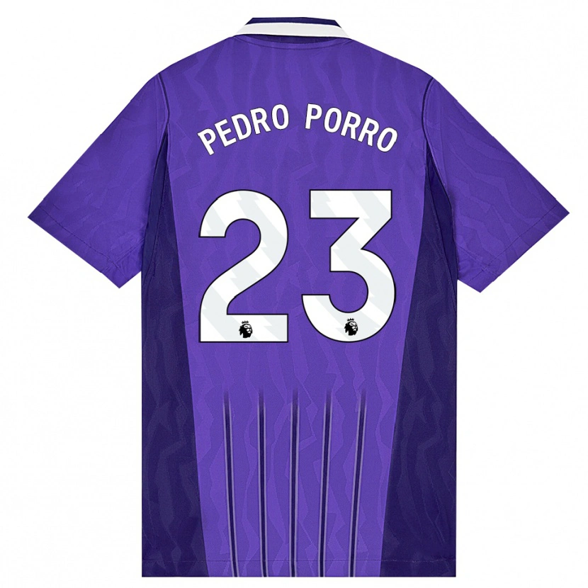 Danxen Barn Pedro Porro #23 Lilla Hvit Tredje Sett Drakt Trøye 2026/27 Skjorter T-Skjorte