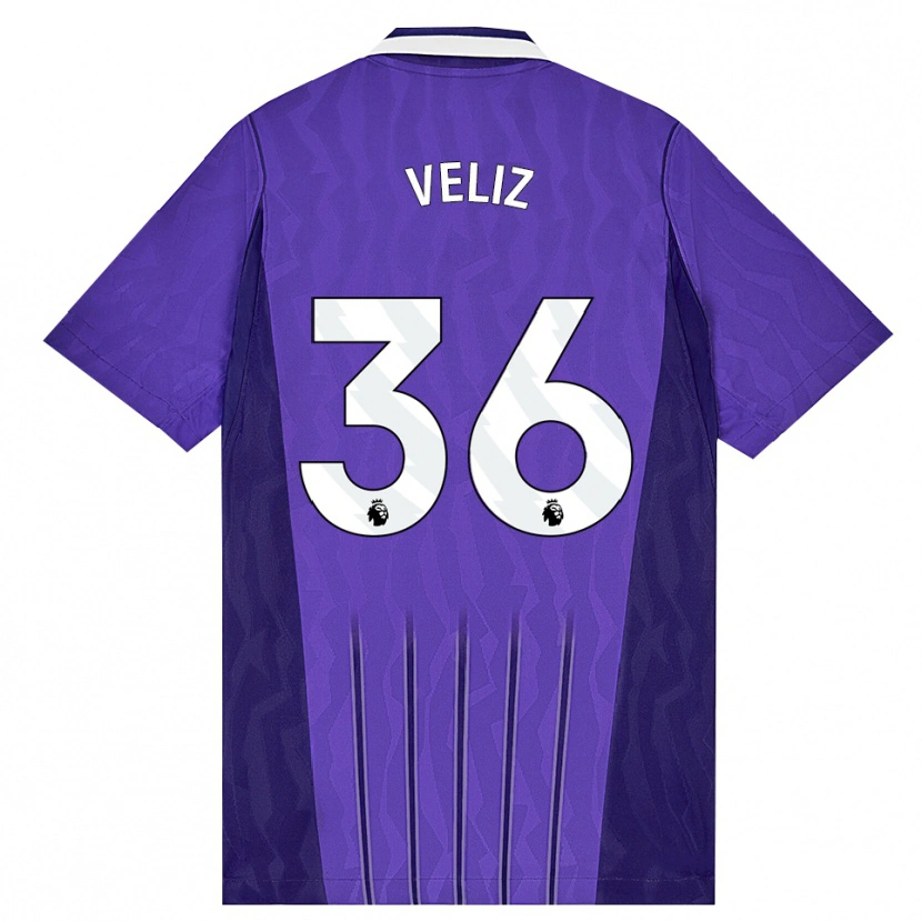 Danxen Barn Alejo Véliz #36 Lilla Hvit Tredje Sett Drakt Trøye 2026/27 Skjorter T-Skjorte