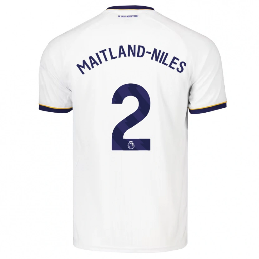 Danxen Mann Ainsley Maitland-Niles #2 Midnattblå Hvit Gul Bortetrøye Drakt Trøye 2026/27 Skjorter T-Skjorte