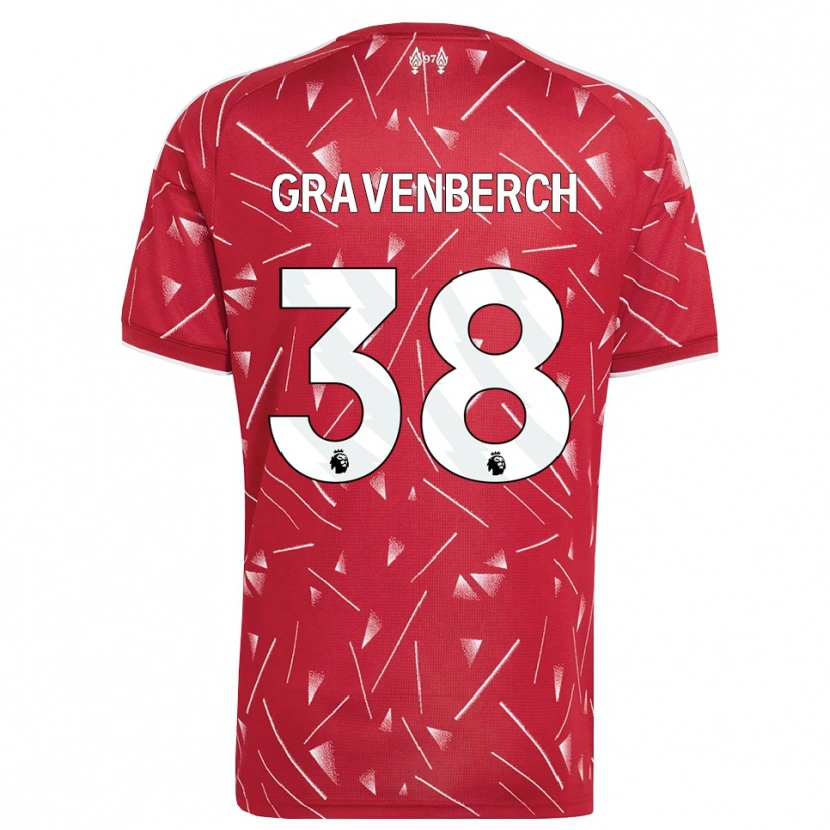 Danxen Mann Ryan Gravenberch #38 Hvit Rød Hjemmetrøye Drakt Trøye 2026/27 Skjorter T-Skjorte
