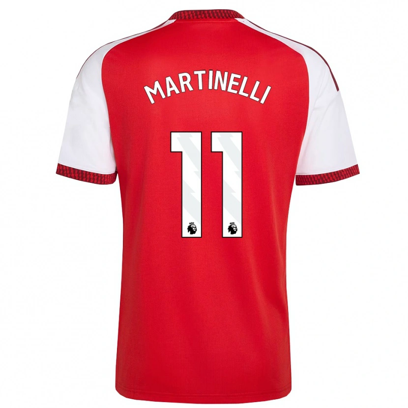 Danxen Mann Gabriel Martinelli #11 Rød Hvit Svart Hjemmetrøye Drakt Trøye 2026/27 Skjorter T-Skjorte