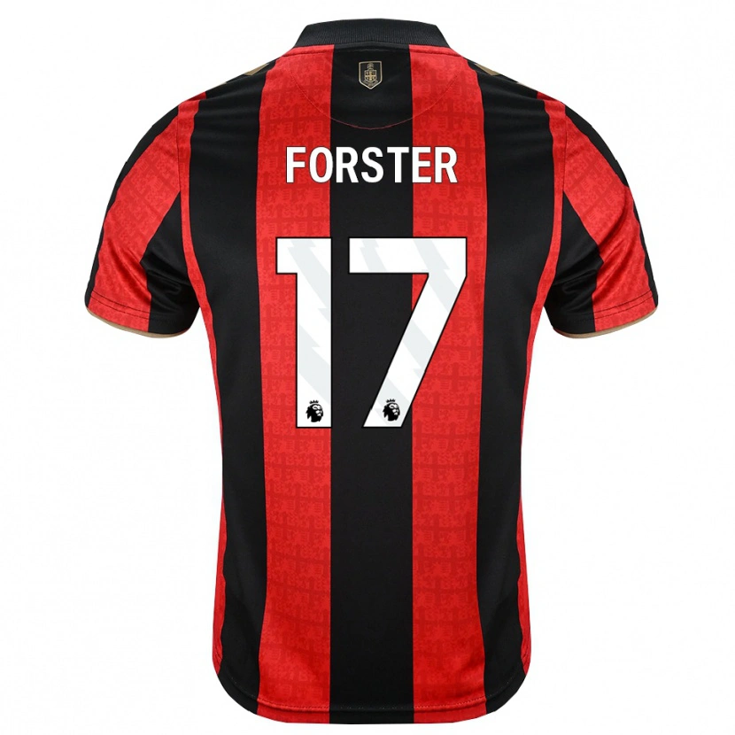 Danxen Mann Fraser Forster #17 Gylden Kornblomst Rød Svart Hjemmetrøye Drakt Trøye 2026/27 Skjorter T-Skjorte