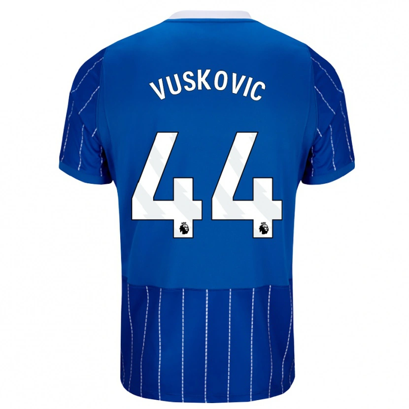 Danxen Mann Luka Vuskovic #44 Mellomblå Hvit Hjemmetrøye Drakt Trøye 2026/27 Skjorter T-Skjorte