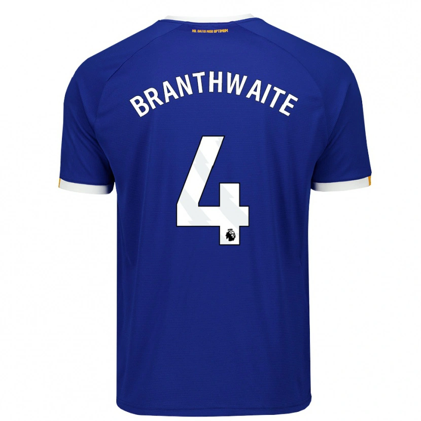 Danxen Mann Jarrad Branthwaite #4 Blå Hvit Gul Hjemmetrøye Drakt Trøye 2026/27 Skjorter T-Skjorte