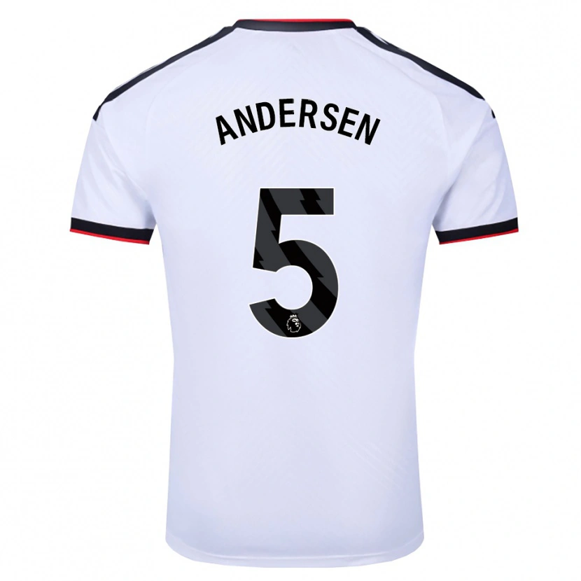 Danxen Mann Joachim Andersen #5 Hvit Svart Rød Hjemmetrøye Drakt Trøye 2026/27 Skjorter T-Skjorte