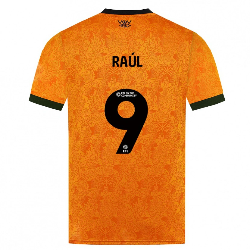 Danxen Mann Raul Jimenez #9 Oransje Svart Hjemmetrøye Drakt Trøye 2026/27 Skjorter T-Skjorte