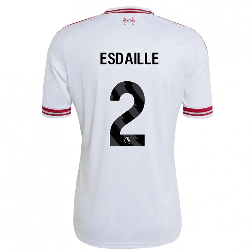 Danxen Mann Dj Esdaille #2 Rød Hvit Bortetrøye Drakt Trøye 2026/27 Skjorter T-Skjorte