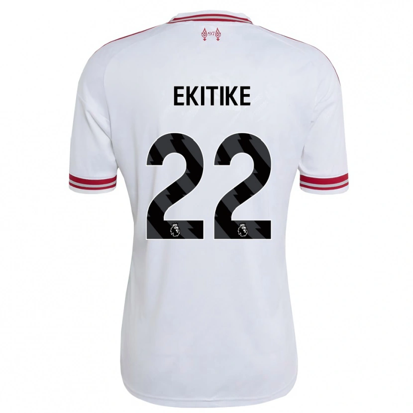 Danxen Mann Hugo Ekitiké #22 Rød Hvit Bortetrøye Drakt Trøye 2026/27 Skjorter T-Skjorte