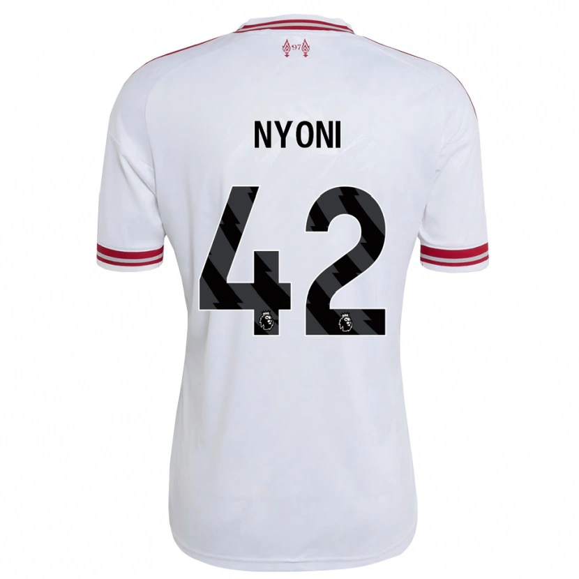 Danxen Mann Trey Nyoni #42 Rød Hvit Bortetrøye Drakt Trøye 2026/27 Skjorter T-Skjorte