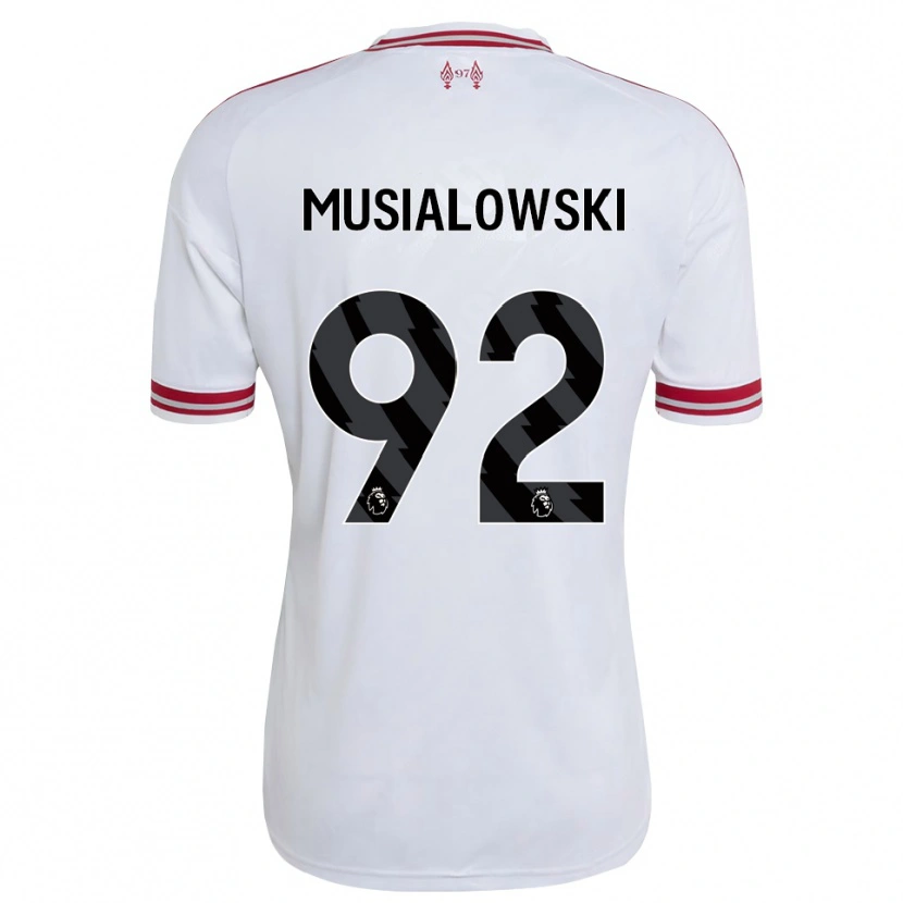 Danxen Mann Mateusz Musialowski #92 Rød Hvit Bortetrøye Drakt Trøye 2026/27 Skjorter T-Skjorte