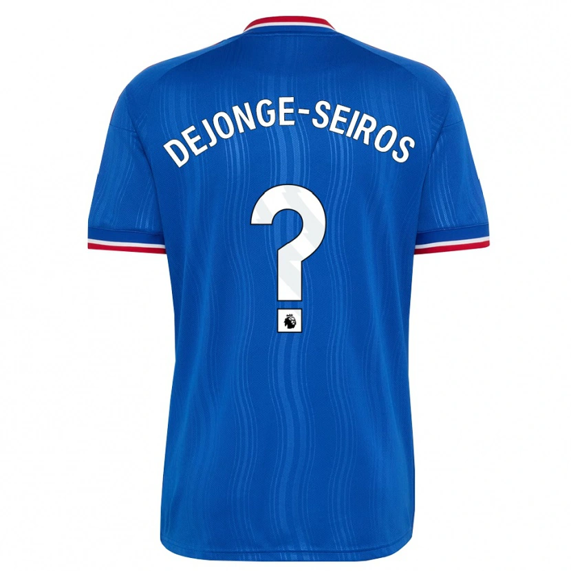 Danxen Mann Edson Dejonge-Seiros #0 Blå Hvit Rød Bortetrøye Drakt Trøye 2026/27 Skjorter T-Skjorte