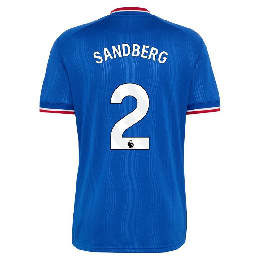 Danxen Mann Anna Sandberg #2 Blå Hvit Rød Bortetrøye Drakt Trøye 2026/27 Skjorter T-Skjorte