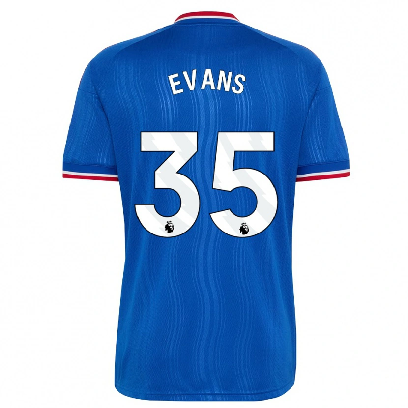Danxen Mann Jonny Evans #35 Blå Hvit Rød Bortetrøye Drakt Trøye 2026/27 Skjorter T-Skjorte