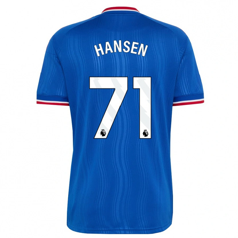 Danxen Mann Isak Hansen-Aaroen #71 Blå Hvit Rød Bortetrøye Drakt Trøye 2026/27 Skjorter T-Skjorte