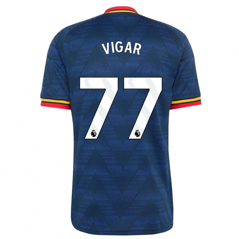 Danxen Mann Billy Vigar #77 Midnattblå Gul Rød Bortetrøye Drakt Trøye 2026/27 Skjorter T-Skjorte