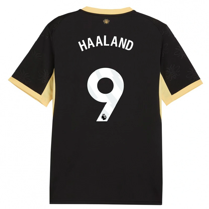 Danxen Mann Erling Haaland #9 Svart Gul Bortetrøye Drakt Trøye 2026/27 Skjorter T-Skjorte