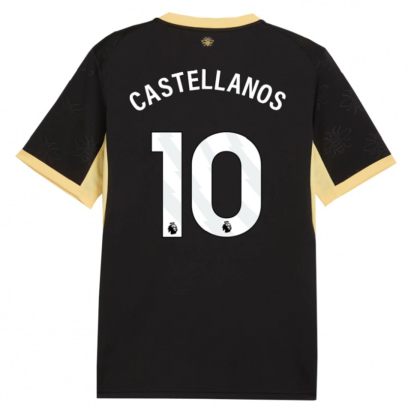 Danxen Mann Deyna Castellanos #10 Svart Gul Bortetrøye Drakt Trøye 2026/27 Skjorter T-Skjorte