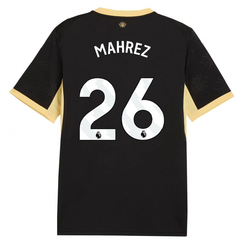 Danxen Mann Riyad Mahrez #26 Svart Gul Bortetrøye Drakt Trøye 2026/27 Skjorter T-Skjorte
