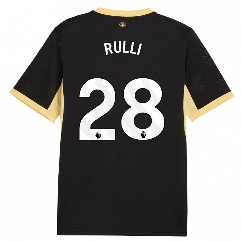 Danxen Mann Gerónimo Rulli #28 Svart Gul Bortetrøye Drakt Trøye 2026/27 Skjorter T-Skjorte