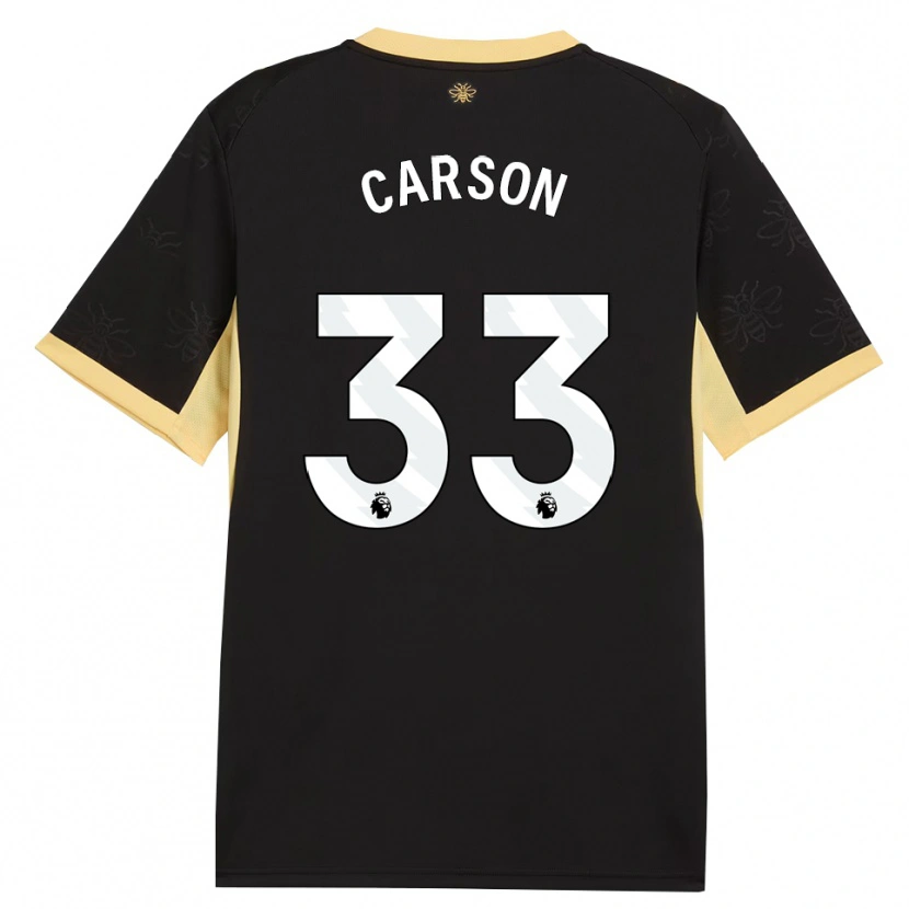 Danxen Mann Scott Carson #33 Svart Gul Bortetrøye Drakt Trøye 2026/27 Skjorter T-Skjorte