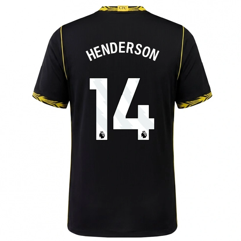 Danxen Mann Jordan Henderson #14 Svart Gul Bortetrøye Drakt Trøye 2026/27 Skjorter T-Skjorte